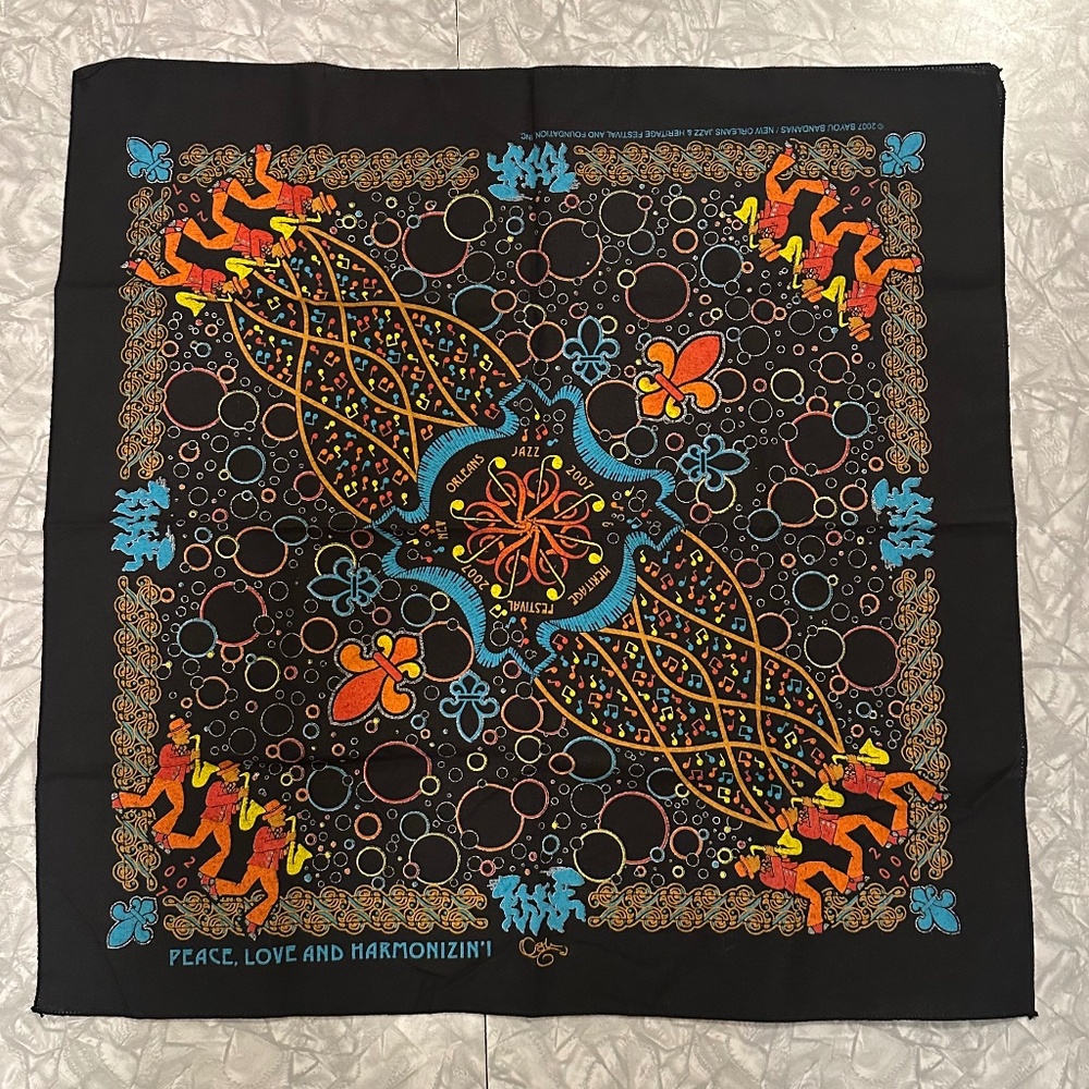 RARE NEW ORLEANS JAZZ & HERITAGE FESTIVAL 2007 BANDANA SCARF - NEW